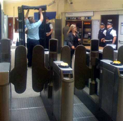 Turnham Green Tube Scanner Knife Arch | Spotted by Michael a… | Flickr