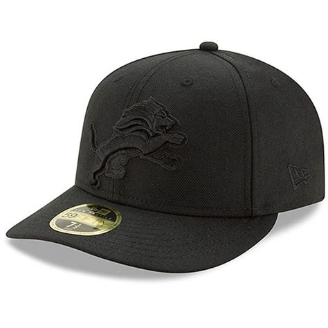 Detroit Lions New Era Black On Black Low Profile 59FIFTY Fitted Hat ...