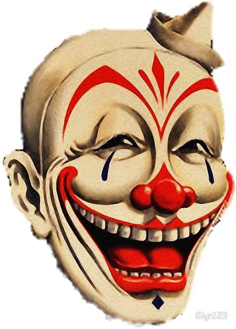 'Vintage Bald Headed Scary Clown Face ..... Creepy' Sticker by Glyn123 in 2020 | Scary clown ...