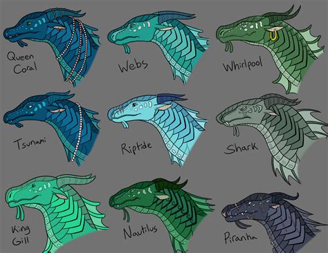 Seawing character studies - Diverted Dream Studios