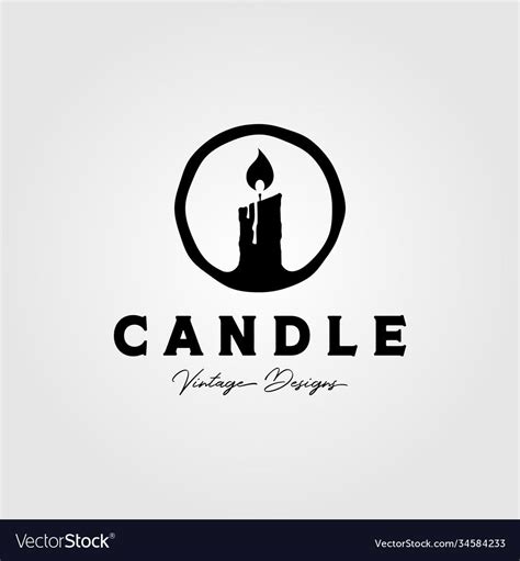 Candle logo vintage symbol design candlelight vector image Circle Logo Design, Graphic Design ...
