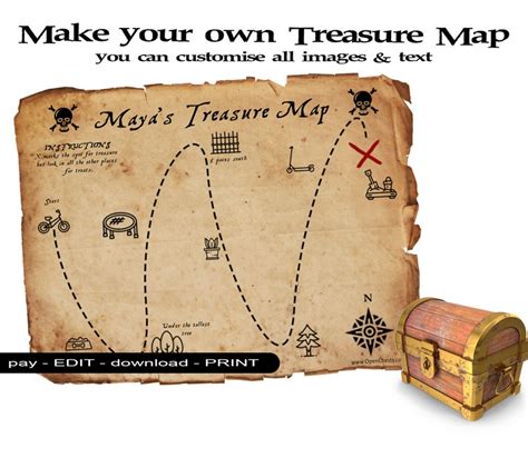 Indoor & Outdoor Treasure Hunt Map Fully Customisable | Etsy