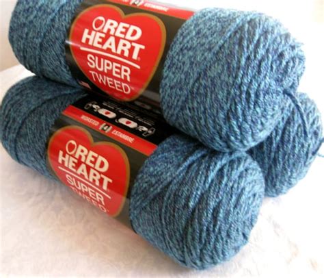 Red Heart Super Tweed yarn Blue Bayou shades of by crochetgal