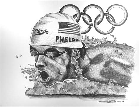 Bardsley Sports Art: Michael Phelps 2012