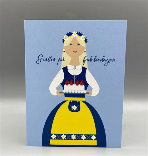 Swedish Happy Birthday Scandinavian Card - Etsy