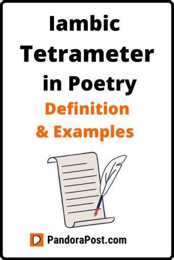 Iambic Trimeter, Tetrameter, and (Pentameter) Examples in Poetry - Pandora Post