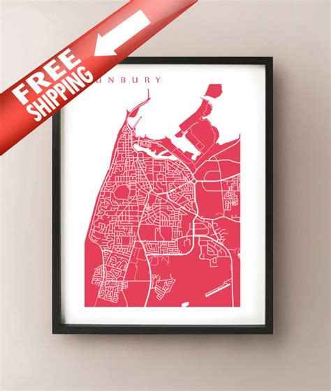 Bunbury Map Australia Print - Etsy