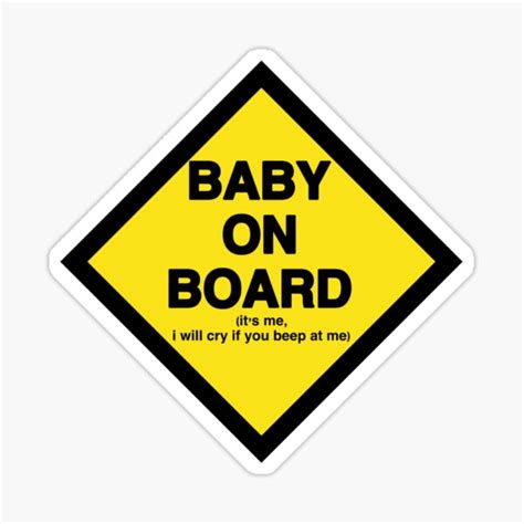 "baby on board funny sticker meme" Sticker for Sale by ittybittybear ...