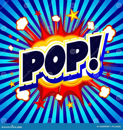 Pop-up Illustration - Blue Background with Stripes Stock Illustration ...