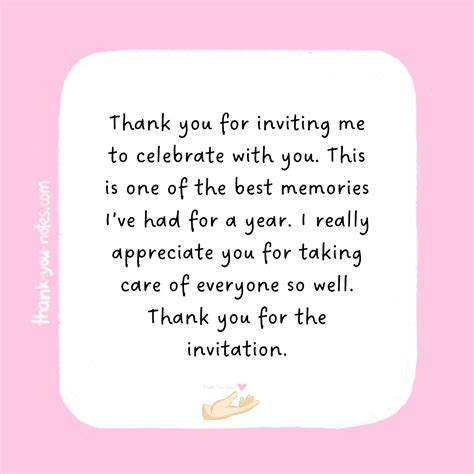 10+ Excellent 'Thank You For The Invitation' Notes