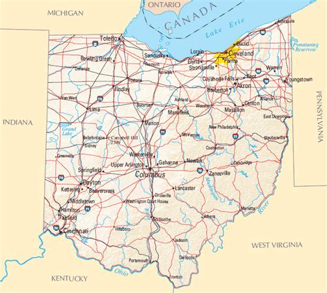 Map Of Ohio Cities And Counties