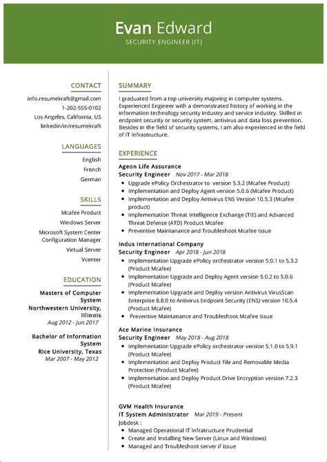 Information System Security Officer Sample Resume - Resume Example Gallery