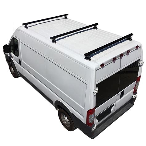 Black Aluminum H3 3 Bar Cargo Van Ladder Roof Rack with Rubber Endcap | eBay