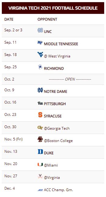 Virginia Tech Releases 2021 Football Schedule | TechSideline.com