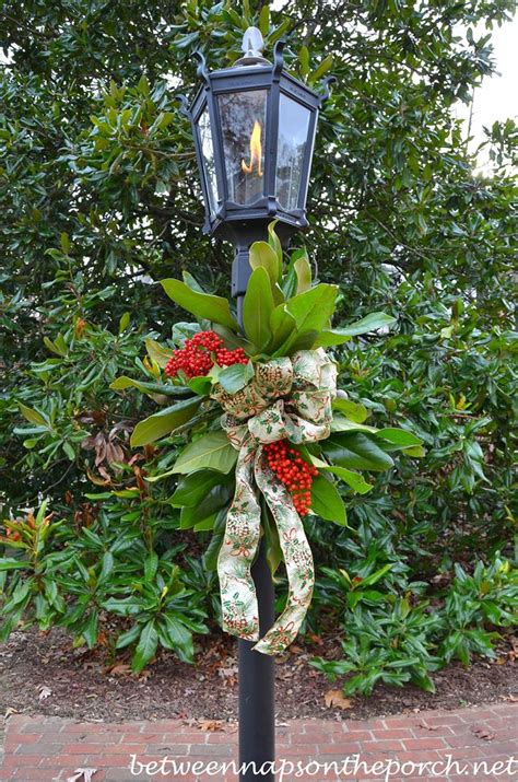 DIY Christmas Lantern Decor with Natural Greenery - Porch Decorating Ideas
