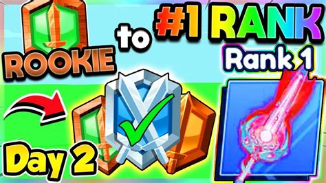 Rookie #1 RANK (Day 2) EASY RANKS COMPLETE!! (Blade Ball Roblox) - YouTube