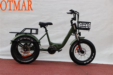 Hot sale 20inch 1000w mid motor e bike fat tire electric three wheel trike electric fat tire ...