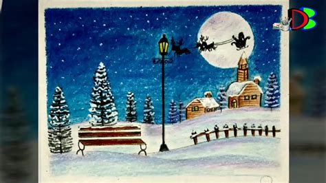 Realistic Christmas Landscape Drawing - Francine