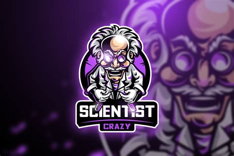 Scientist Crazy-Mascot & Esport logo | Branding & Logo Templates ~ Creative Market