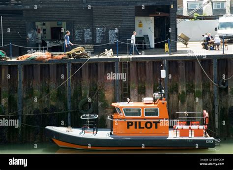 Pilot boat at Whitstable Harbour, Kent, England Stock Photo - Alamy