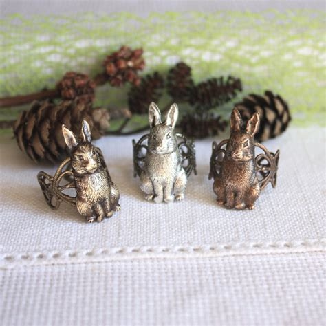 Bunny Ring rabbit ring hare ring animal jewelry brass