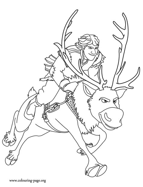 Frozen - Kristoff and Sven coloring page