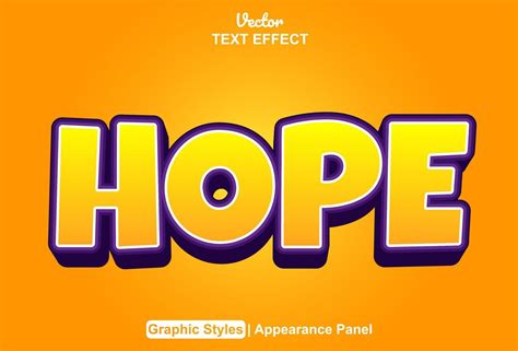 hope text effect with orange color graphic style editable 22781465 ...