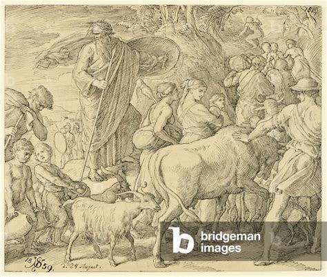 Image of The High priest Matathias fleeing with his people (study for by Schnorr von Carolsfeld ...