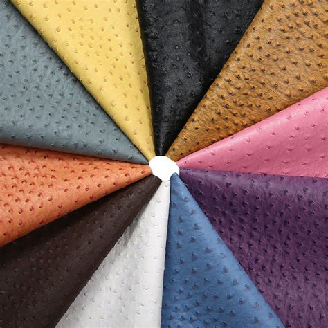 Pu ostrich skin texture leatherette fabric crafts material semi sheen ...