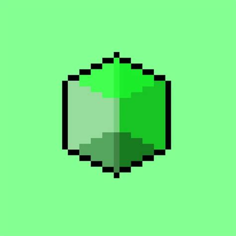 Premium Vector | Green cube with pixel art style