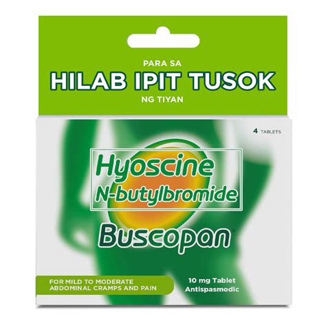 BUSCOPAN, Hyoscine + N-butylbromide 10mg 4 Tablets | Watsons Philippines