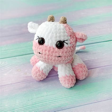 Large Strawberry Cow Plushie Amigurumi Cow TikTok Crochet | stickhealthcare.co.uk