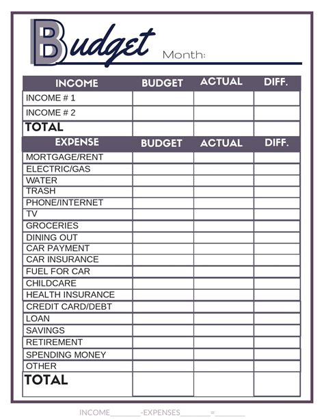 Free Budget Worksheets - Single Moms Income | Budgeting worksheets ...