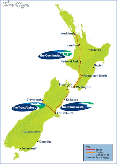 New Zealand Railways Map - ToursMaps.com