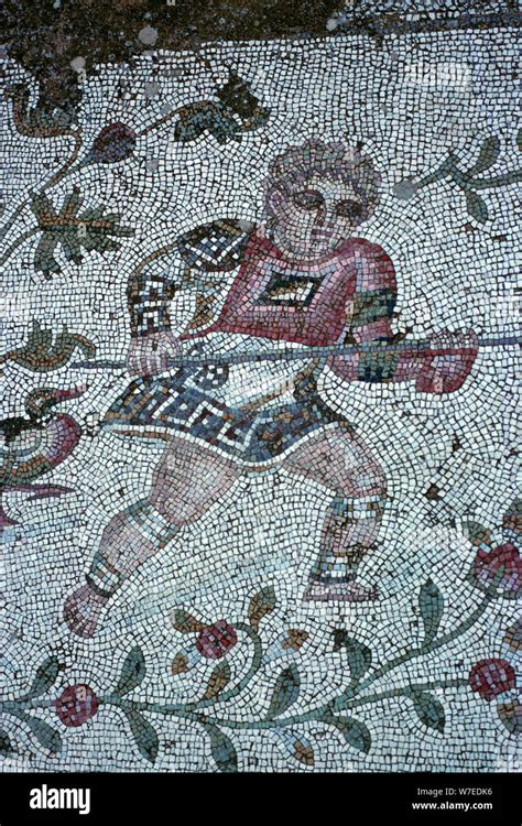 Floor mosaic from a Roman villa. Artist: Unknown Stock Photo - Alamy