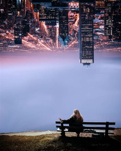Upside Down City. | Photoshop illustration, City art, City aesthetic