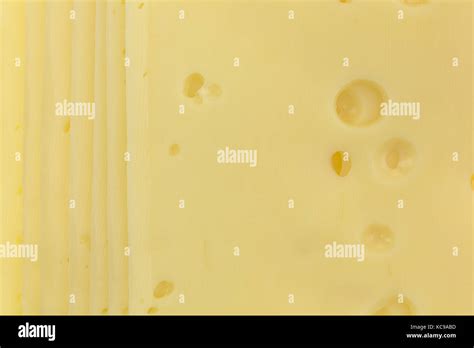 A very close view of low sodium Swiss cheese slices Stock Photo - Alamy