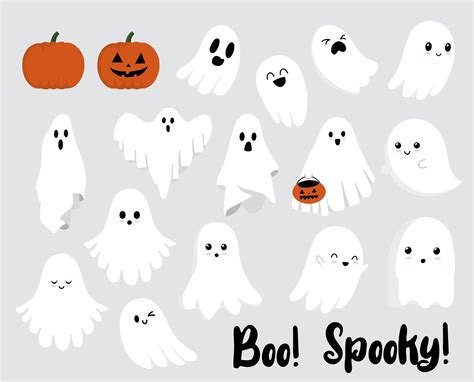 Ghost Clipart, Ghost SVG, Ghost PNG, Spooky Season SVG, Spooky Svg, Pumpkin Clipart, Cute Ghost ...