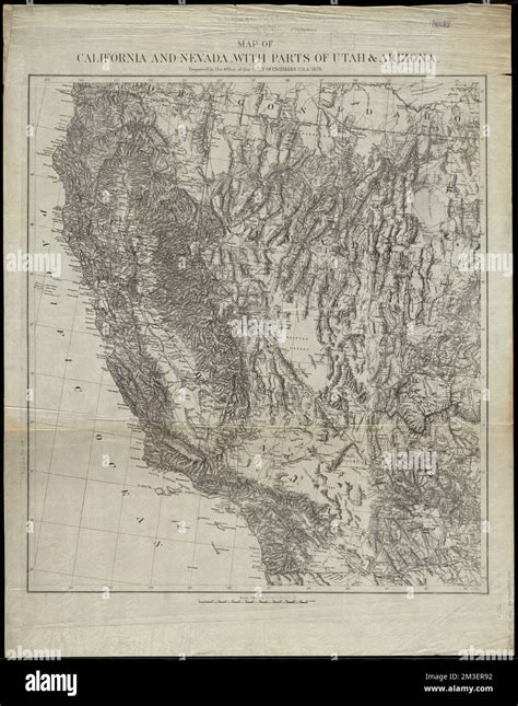 Map of California and Nevada, with parts of Utah & Arizona , California ...