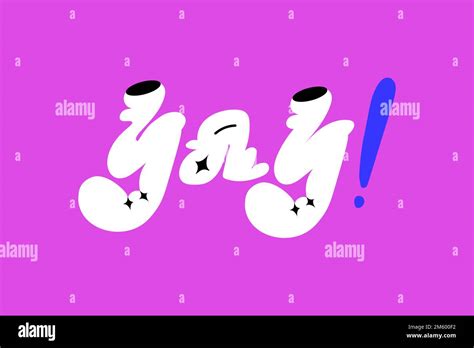 Yay! bold doodle typography word vector Stock Vector Image & Art - Alamy