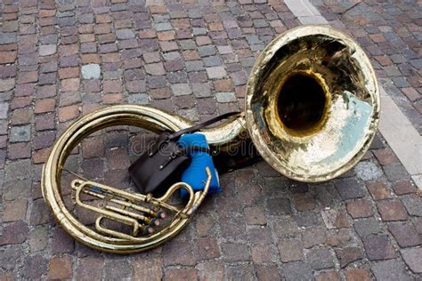 Old And Vintage Sousaphone On Street Stock Photo - Image of golden ...