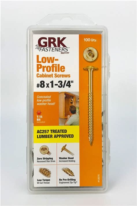 GRK Fasteners 12075 #8 x 1-3/4-Inch Low-Profile Cabinet Screws 100-Pack at Sutherlands