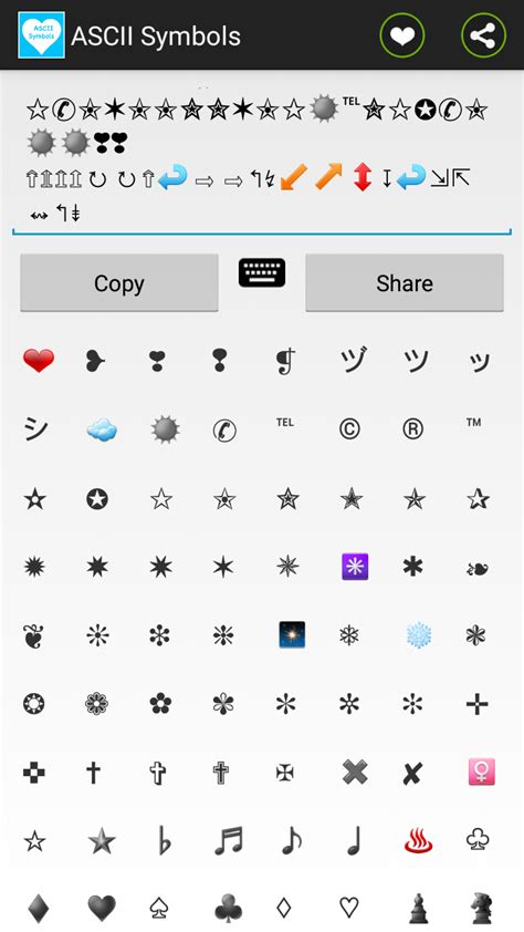 Collection of Awesome & Cool Ascii symbols,Emoji & Emoticon - Application sur Amazon Appstore