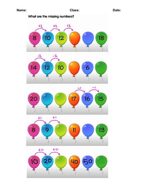 Number patterns | Live Worksheets - Worksheets Library