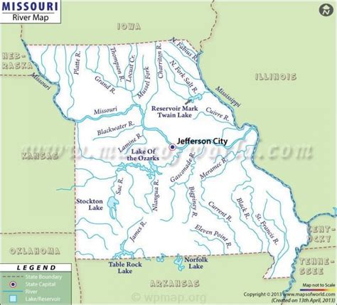 missouri river map - Map Pictures