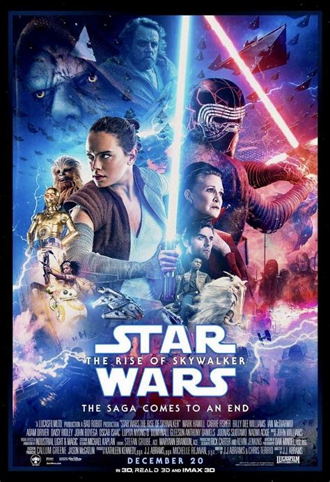 The Rise of Skywalker (Fan Poster inc. Luke & Leia) | Force awakens poster, Star wars poster ...