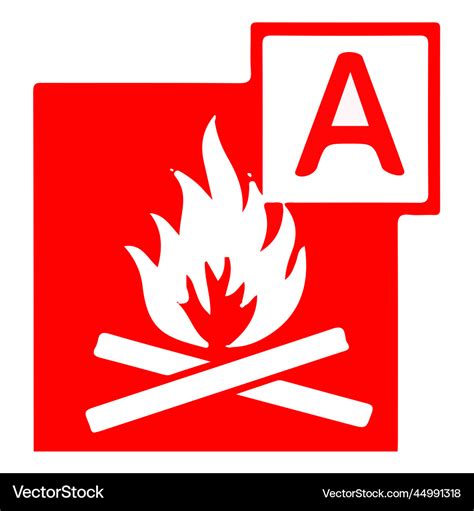 Class a fire for safety Royalty Free Vector Image