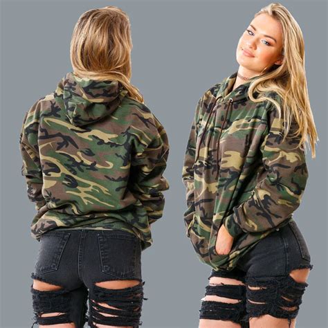 Army Camouflage hooded Winter Sweatshirts Women Fashion Pullovers Women Clothing Casual Hoodies ...