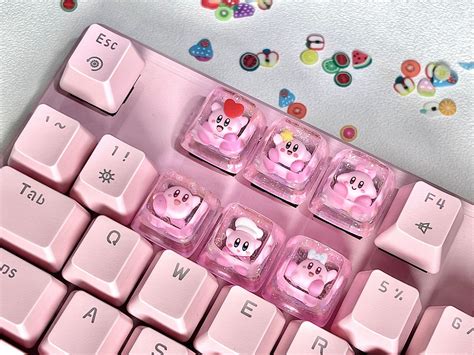 Kawaii Pink KeyCap Set, OEM Profile PBT Subdye Keycap, Kawaii Gaming ...