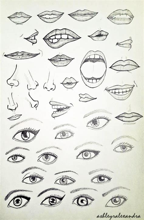 Eyes, Noses, Lips, Mouths by ashleyralexandra on DeviantArt